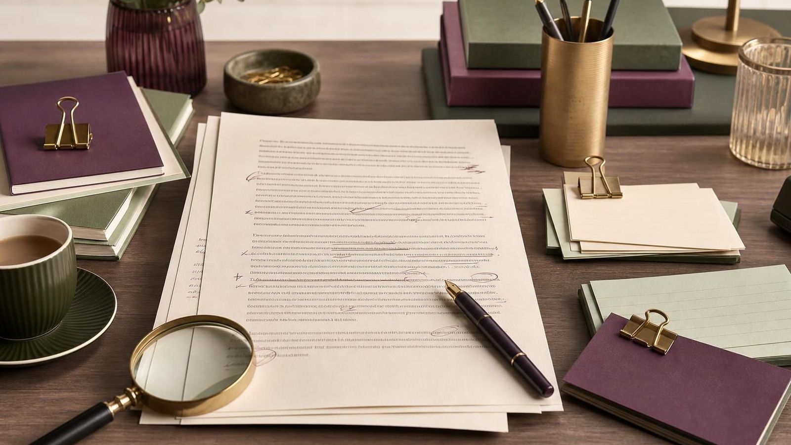 A marked-up editorial review sheet with source checks