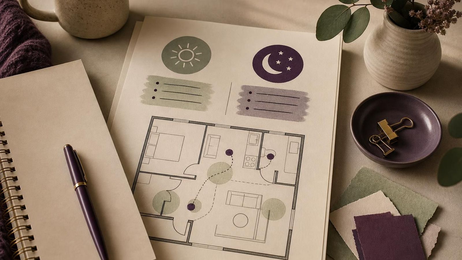 A home care plan with notes about day and night support