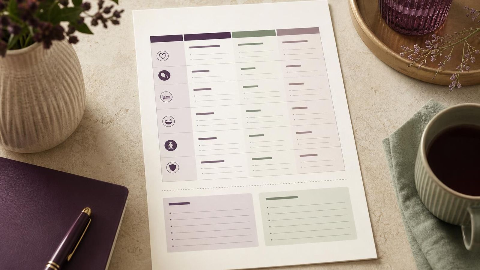 A nursing care comparison sheet with medication and assessment notes