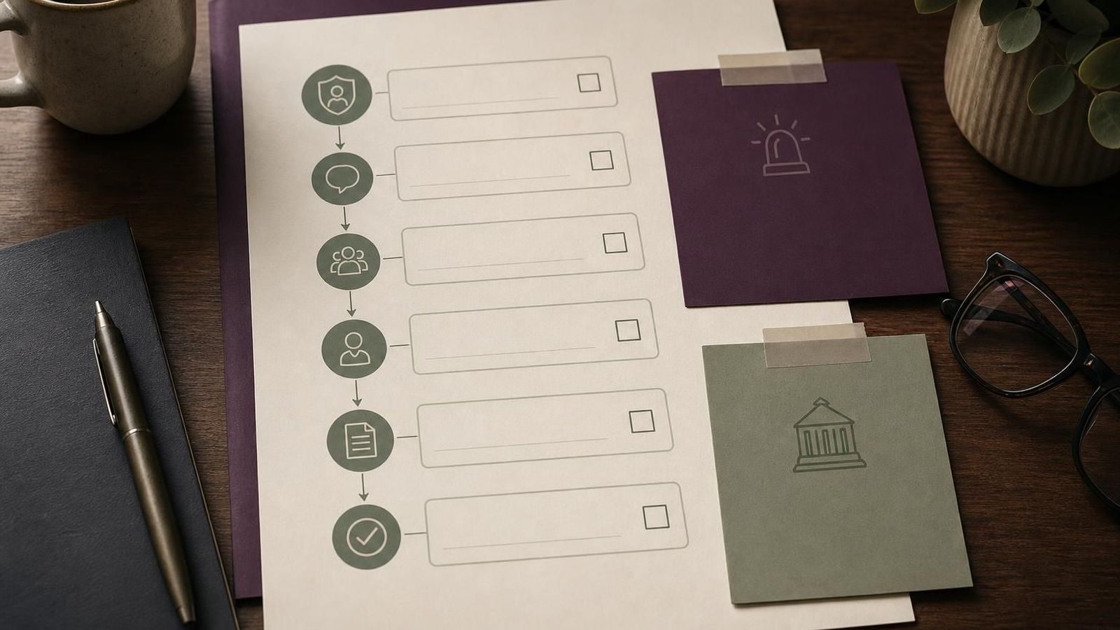 A safeguarding route checklist with emergency and local authority notes
